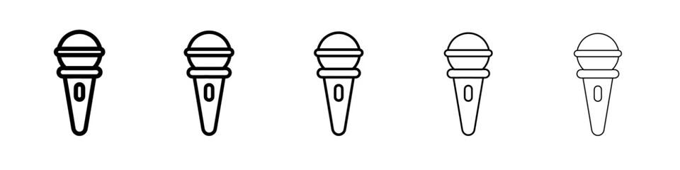 microphone icon vector thin outline style sign