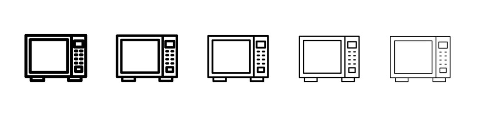 microwave icon vector thin outline style sign