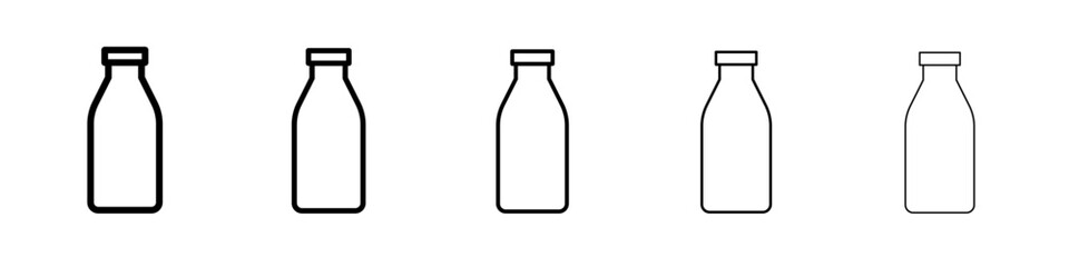 milk bottle icon vector thin outline style sign