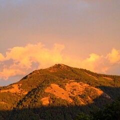 Golden Hour Mountain Sunset Landscape Photography.