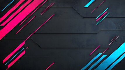 Captivating abstract design featuring dynamic neon streaks in vibrant pink lime and cyan hues layered over a dark charcoal backdrop creating an intense visual impact