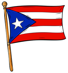 Flag of Puerto Rico, isolated 