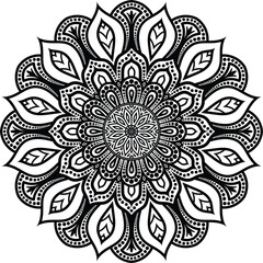 Beautiful floral pattern mandala art isolated on a white background, decoration element for meditation poster, yoga, banner, henna, invitation, cover page, design element mandala art, vector art