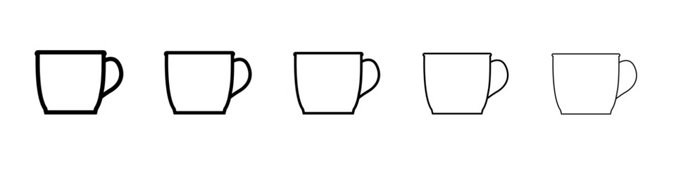 Mug Icon Single vector thin outline style sign