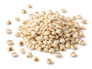 Fototapeta premium Pile of job s tears coix seeds grain food ingredient isolated on white background