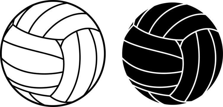 black and white illustration of a volly ball