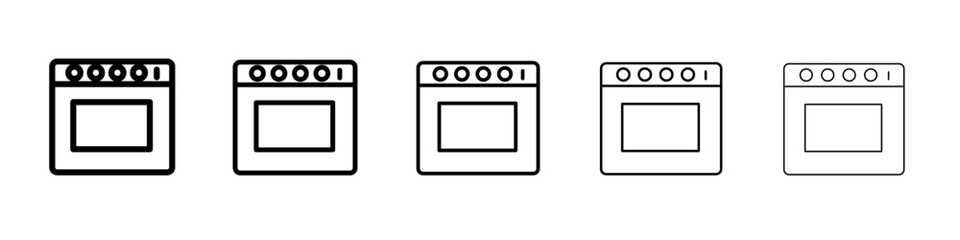 oven icon vector thin outline style sign