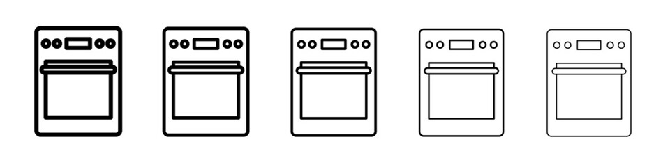 oven icon vector thin outline style sign