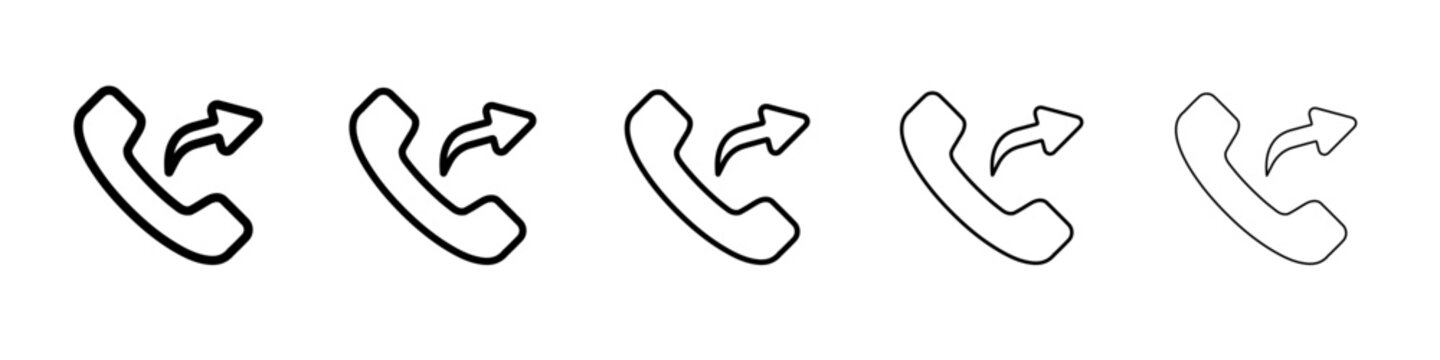 outgoing call icon vector thin outline style sign