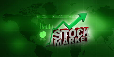Fototapeta premium 3d illustration stock market with business graph 