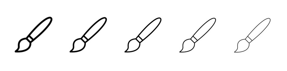 paint brush icon vector thin outline style sign