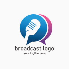 broadcast and consult logo template, call center icon design, technology icon vector