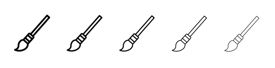 Paint brush icon vector thin outline style sign