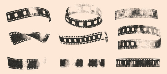 Trendy film stipple photocopy texture, vintage photocopy effect. Retro vector illustration on transparent background.