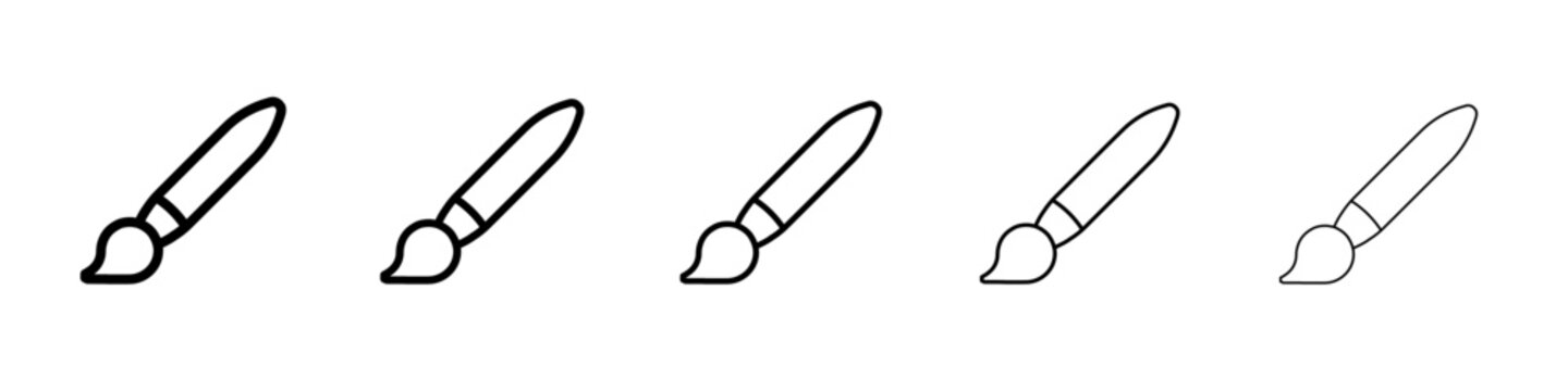paint brush icon vector thin outline style sign