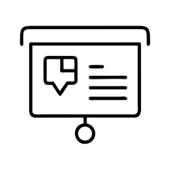 Fototapeta premium Icon of a presentation board with a checklist and pointer 