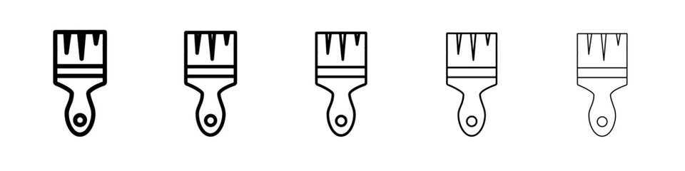 paint brush icon vector thin outline style sign