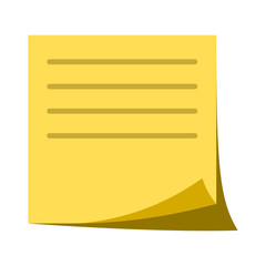 illustration of a piece of paper for notes, vector illustration with transparent background