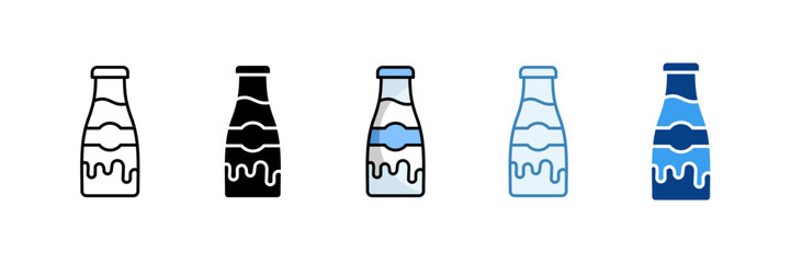 Milk Bottle  Icon Set Multiple Style Collection