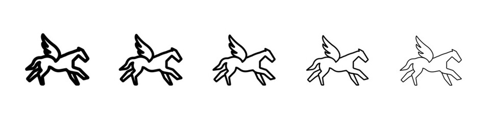 pegasus icon vector thin outline style sign