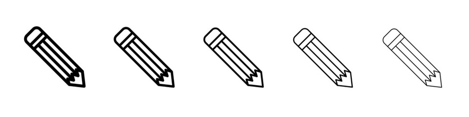 Pencil icon vector thin outline style sign