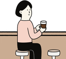 woman drinking coffee