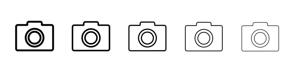 photo camera icon vector thin outline style sign