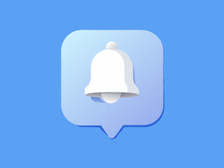 Modern Notification Bell Icon in a Blue Speech Bubble
