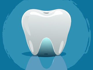 Healthy White Tooth Illustration Dental Care Concept
