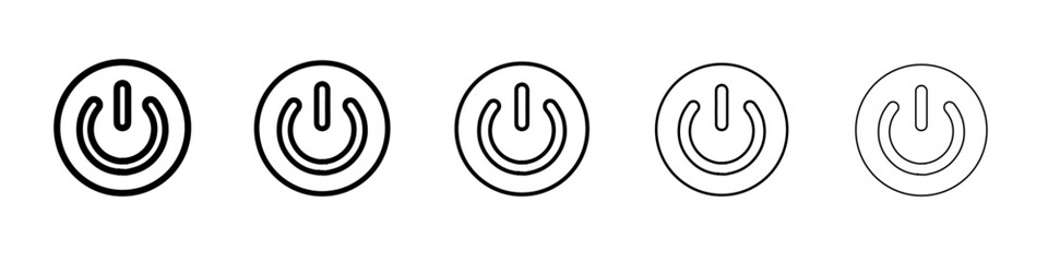 power button icon vector thin outline style sign