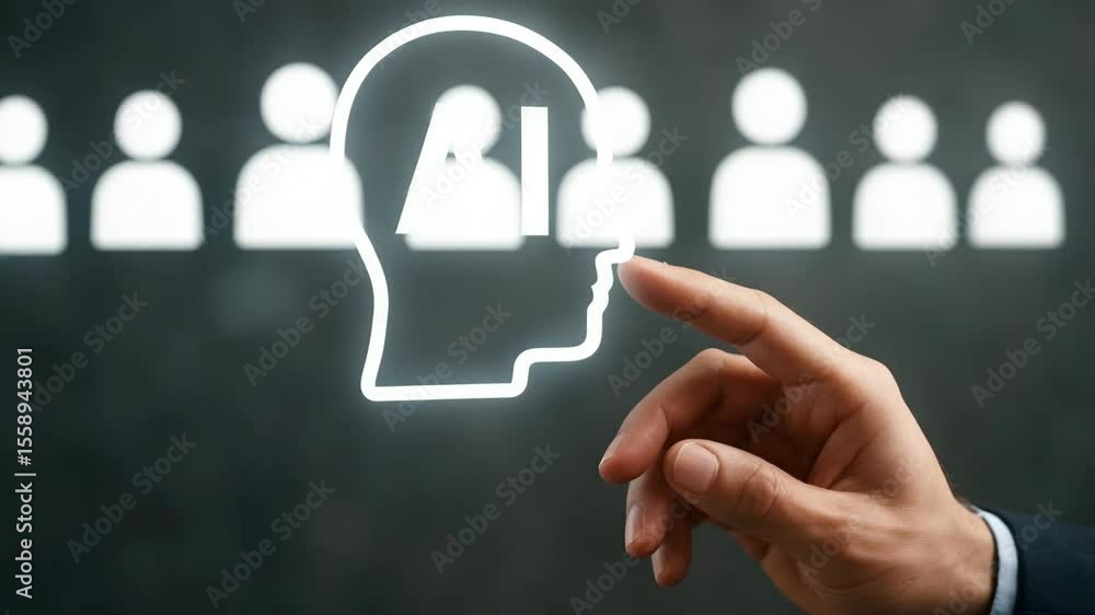 Poster ai artificial intelligence technology innovation future machine learning automation concept