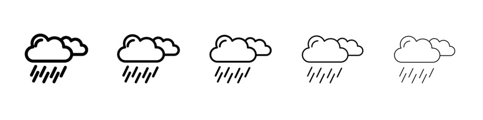 Rain Icon Single vector thin outline style sign