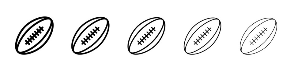 rugby ball icon vector thin outline style sign