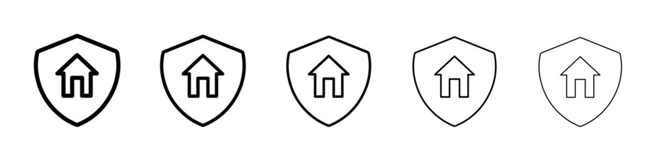 safe house icon vector thin outline style sign