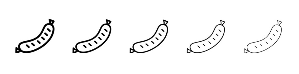 Sausage Icon Single vector thin outline style sign