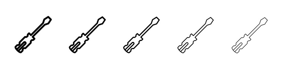 screw driver icon vector thin outline style sign