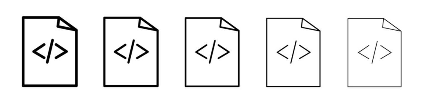 Script icon vector thin outline style sign