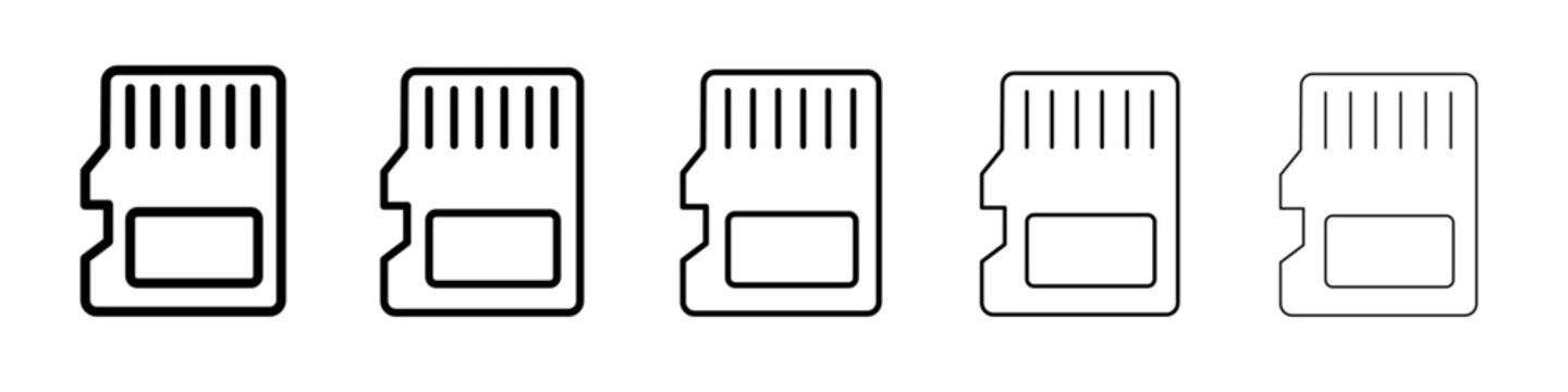 sd card icon vector thin outline style sign