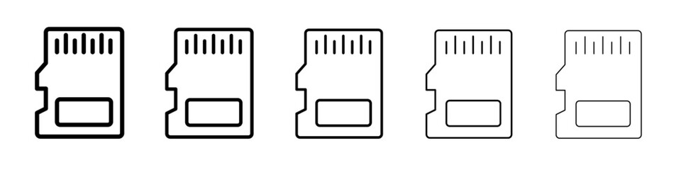 sd card icon vector thin outline style sign