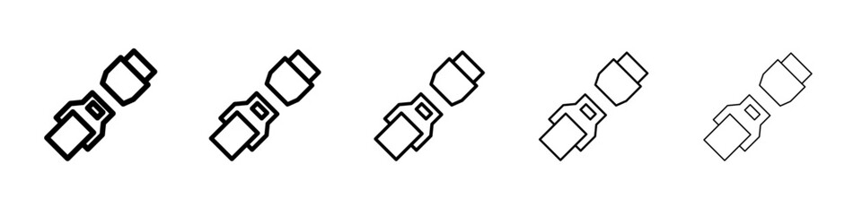 seat belt icon vector thin outline style sign