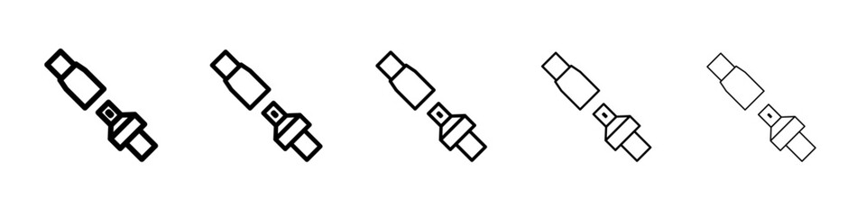 seat belt icon vector thin outline style sign