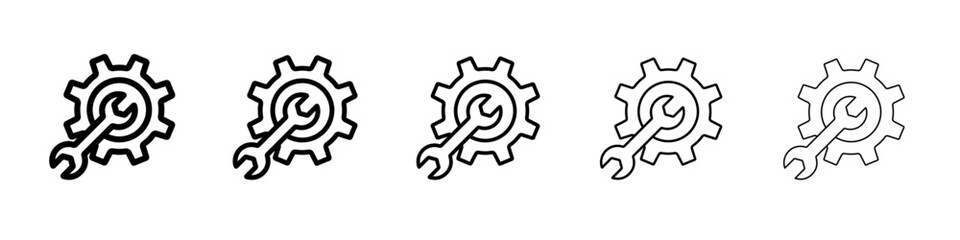 Setup icon vector thin outline style sign