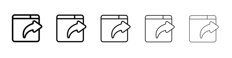 share page icon vector thin outline style sign