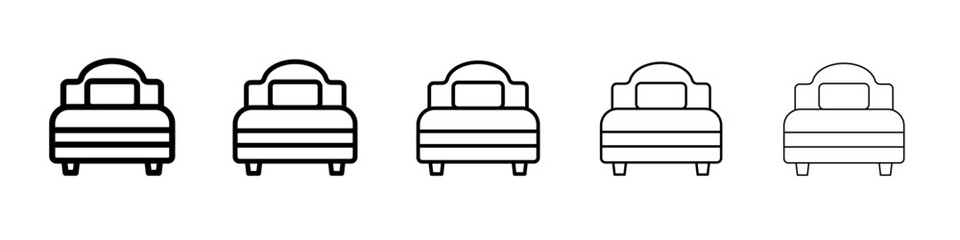 Single bed icon vector thin outline style sign