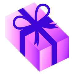 Gift box ribbon bow present illustration vector design