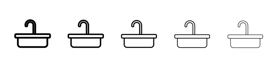 sink icon vector thin outline style sign