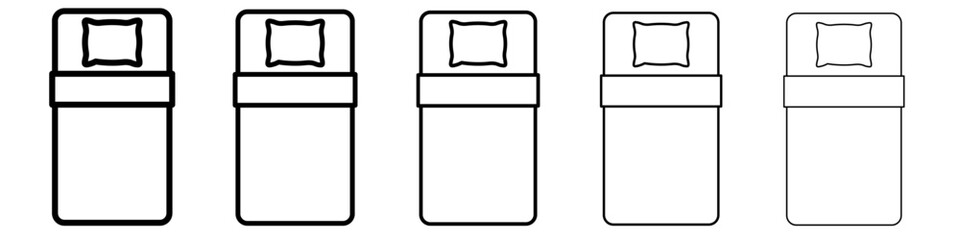 Sleeping bag icon vector thin outline style sign