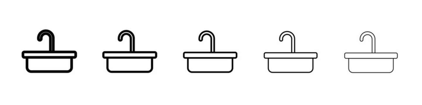 sink icon vector thin outline style sign