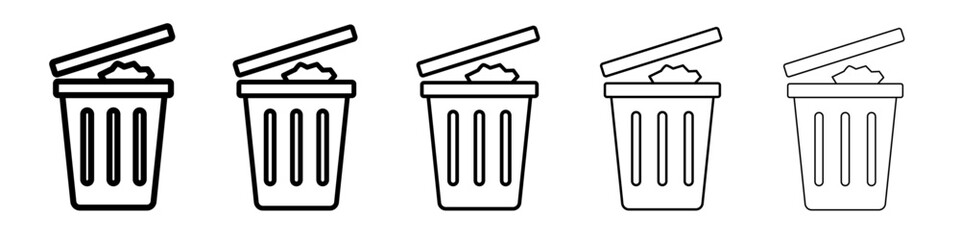 Solid waste icon vector thin outline style sign
