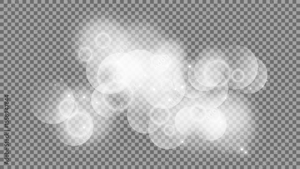 Poster bokeh circles on transparent background